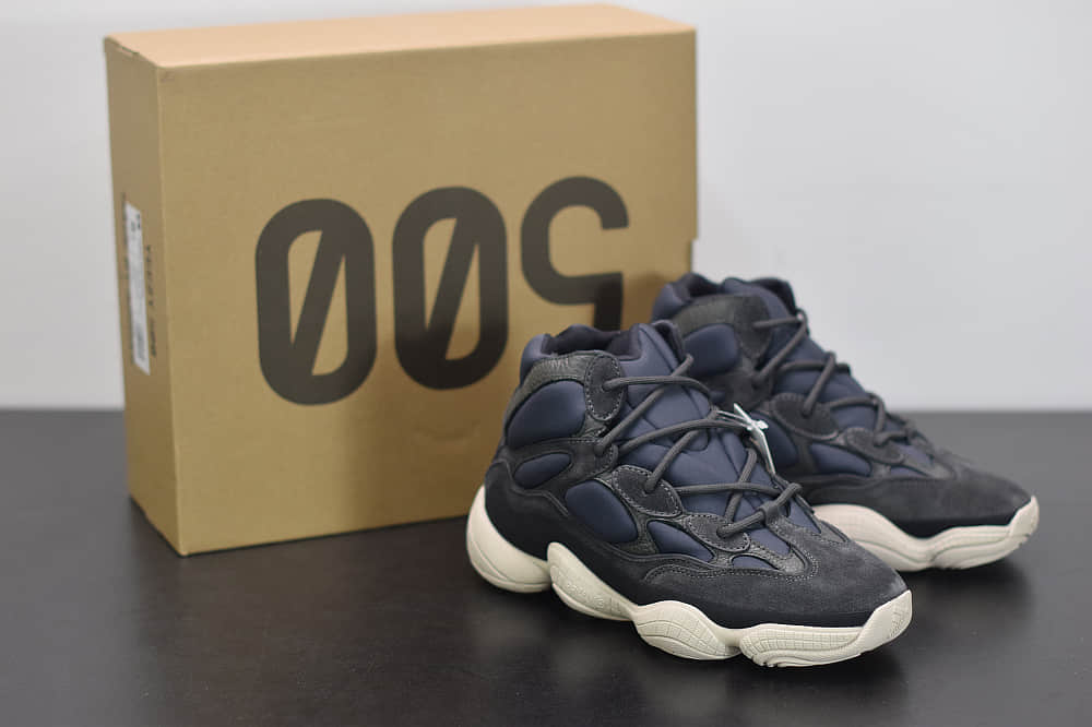 阿迪达斯Adidas YEEZY 500 HIGH「Slate」黑曜石高帮复古运动鞋纯原版本 货号：FW4968