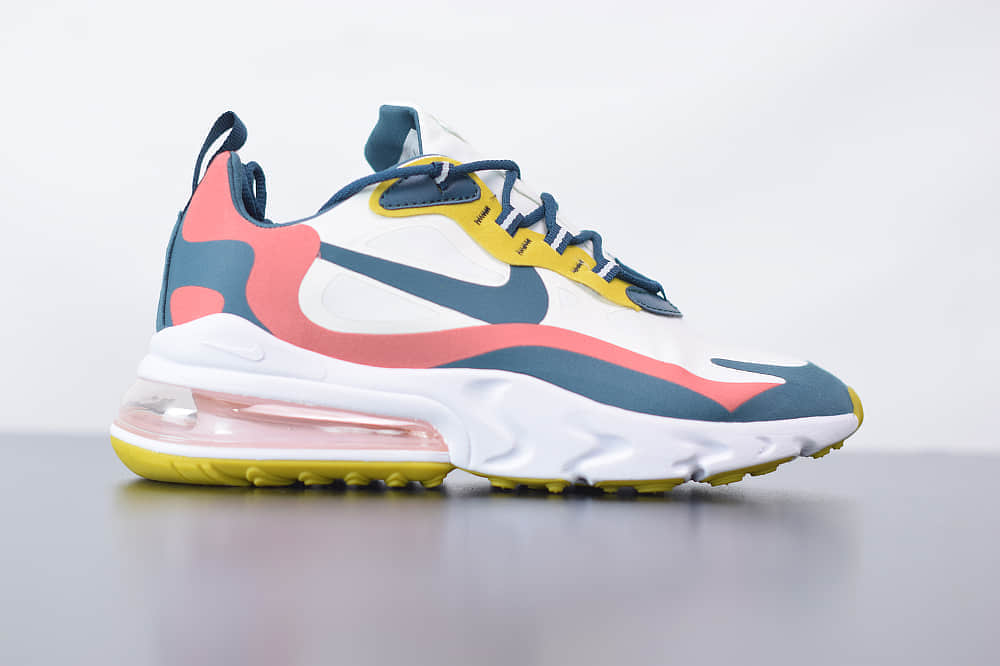 耐克Nike Air Max 270 React白蓝绿色气垫运动鞋纯原版本 货号:CT1264-103