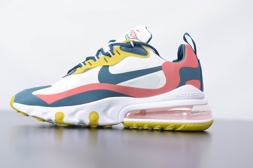 耐克Nike Air Max 270 React白蓝绿色气垫运动鞋纯原版本 货号:CT1264-103