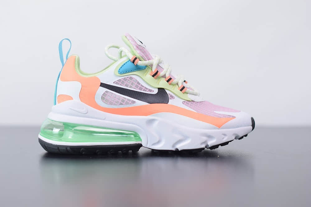 耐克Nike Air Max 270 React白绿紫色气垫运动鞋纯原版本 货号：CJ0620-600