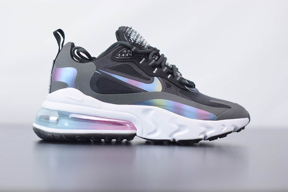 耐克Nike Air Max 270 React黑紫色气垫运动鞋纯原版本 货号:CT5064-001