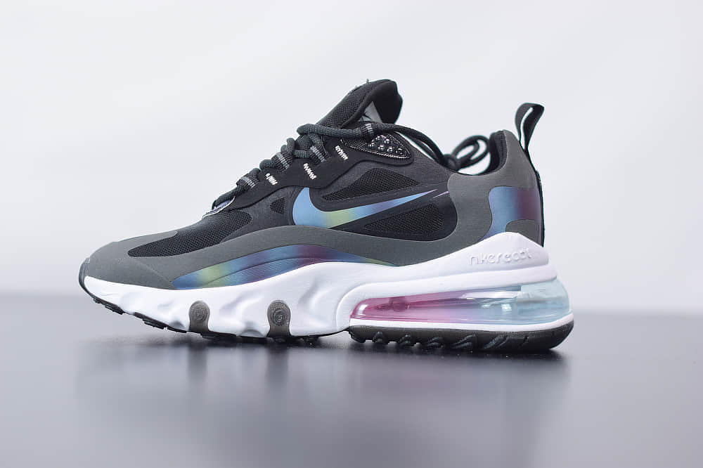 耐克Nike Air Max 270 React黑紫色气垫运动鞋纯原版本 货号:CT5064-001