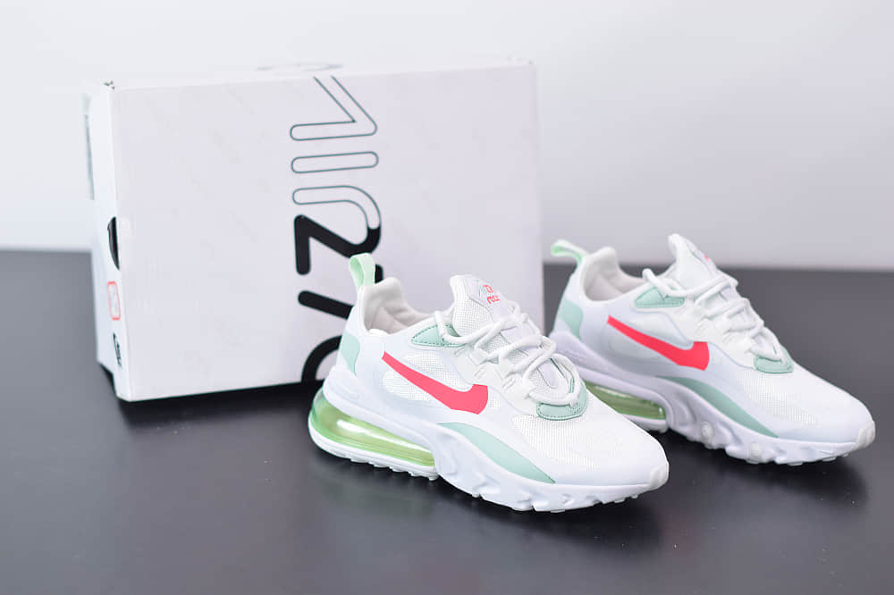 耐克Nike Air Max 270 React绿白红色气垫运动鞋纯原版本 货号:CV3025-100