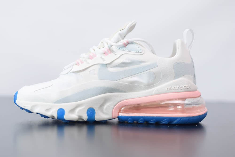 耐克Nike Air Max 270 React粉蓝色气垫运动鞋纯原版本 货号：AT6174-100