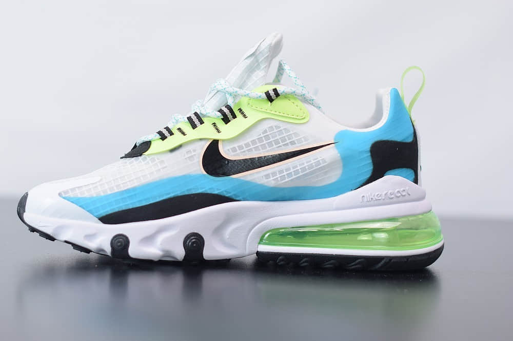 耐克Nike Air Max 270 React白绿色气垫运动鞋纯原版本 货号：CT1265-300