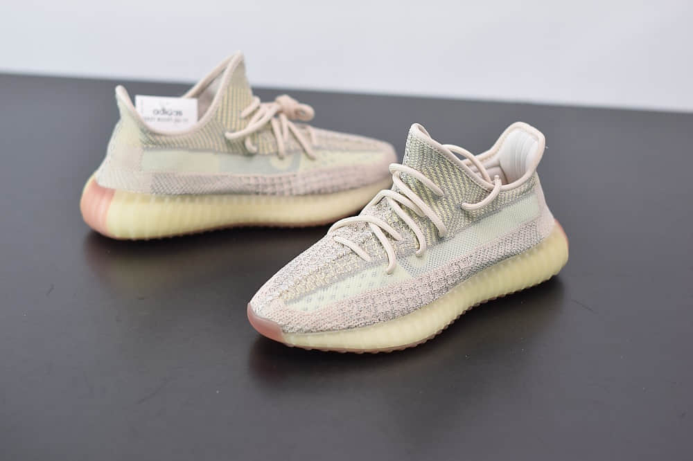 阿迪达斯Adidas YEEZY BOOST 350 V2鹅黄天使纯原版本运动爆米花跑鞋 货号：FV3042