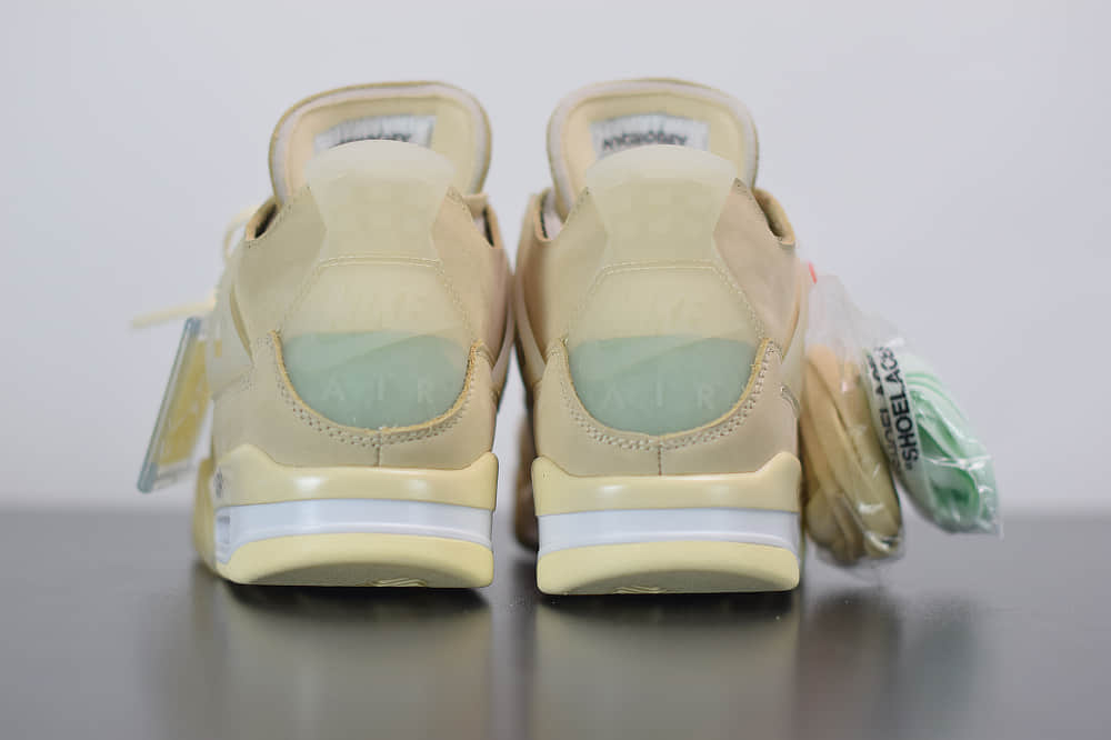 乔丹Off-White™ x Air Jordan 4 RetroCreamSail AJ4ow奶油联名款篮球鞋纯原版本 货号：CV9388-100