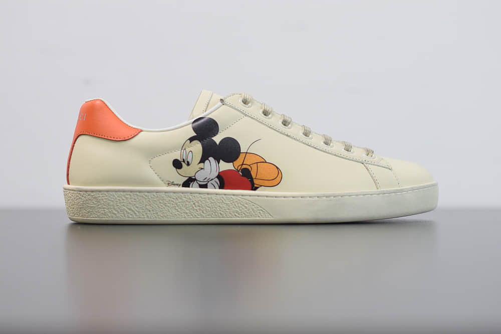 古驰Gucci Ace X Disney小白鞋系列低帮米奇做旧休闲鞋纯原版本 货号：603697AYO709591