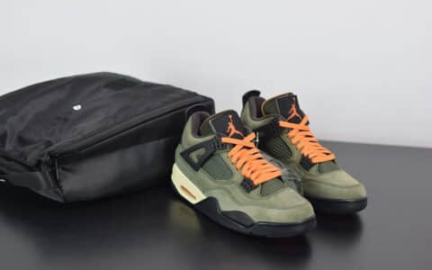 乔丹Jordan4 x Travis Scott Olive联名橄榄绿麂皮篮球鞋纯原版本 货号：JBM351-M1