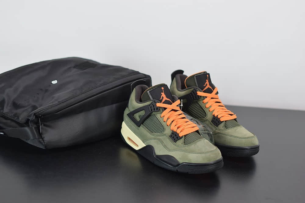 乔丹Jordan4 x Travis Scott Olive联名橄榄绿麂皮篮球鞋纯原版本 货号：JBM351-M1
