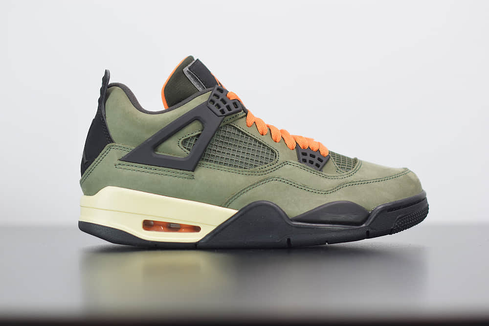 乔丹Jordan4 x Travis Scott Olive联名橄榄绿麂皮篮球鞋纯原版本 货号：JBM351-M1