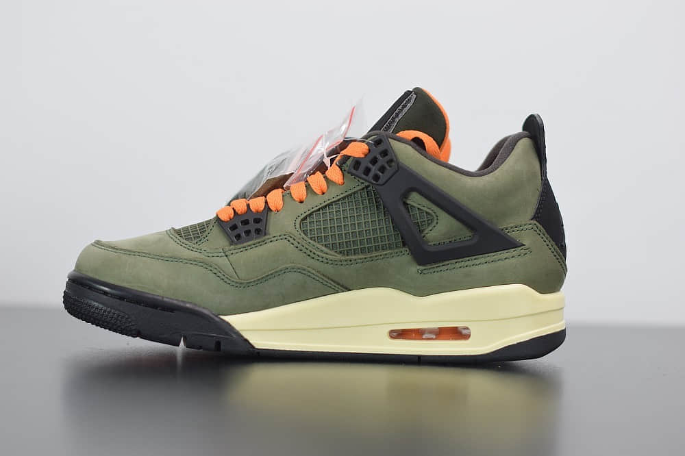 乔丹Jordan4 x Travis Scott Olive联名橄榄绿麂皮篮球鞋纯原版本 货号：JBM351-M1