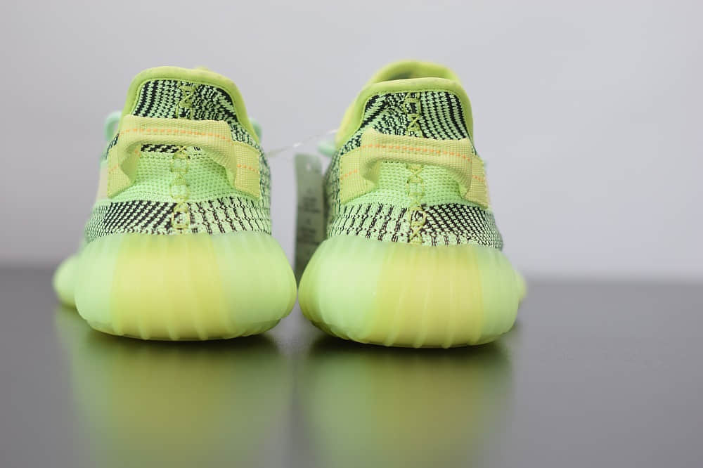 阿迪达斯AdidasYeezy Boost 350 V2黑荧光绿满天星休闲慢跑鞋纯原版本 货号：FW5191