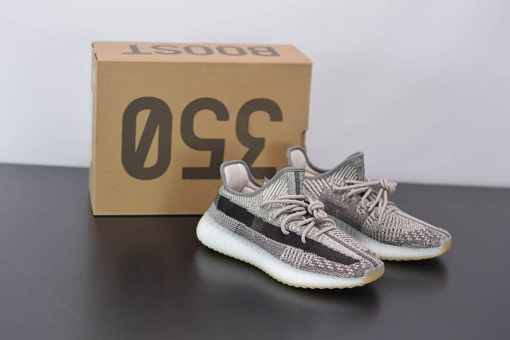 阿迪达斯ADIDAS YEZZY 350 V2黑卡其爆米花休闲慢跑鞋纯原版本 货号:FZ1267