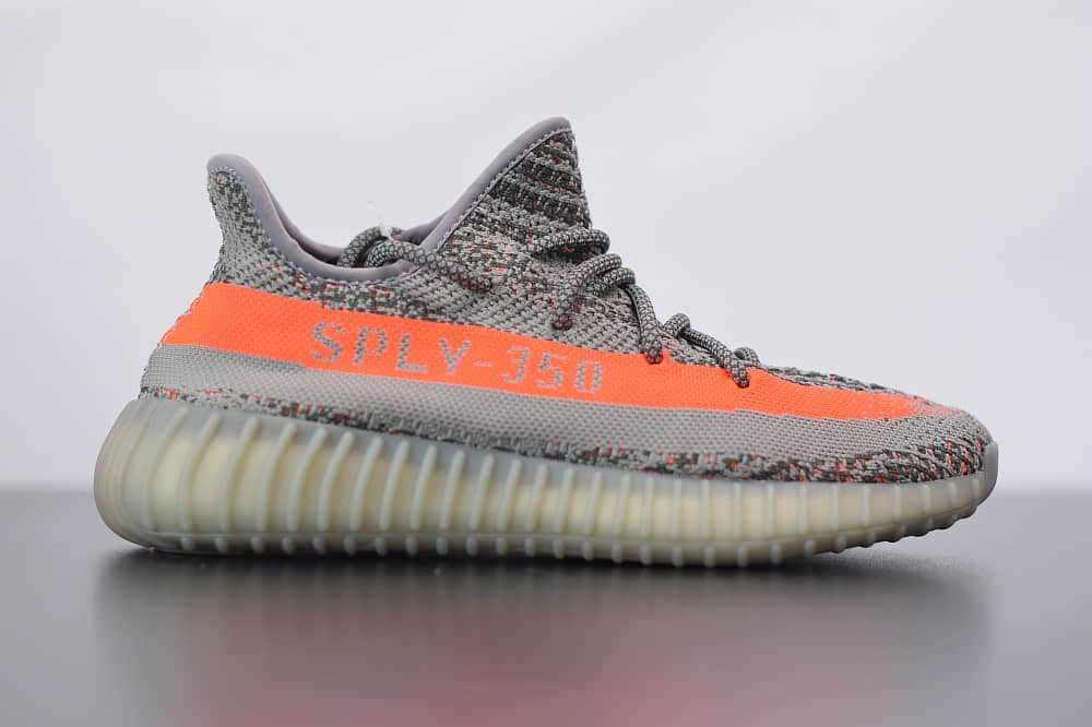 阿迪达斯ADIDAS YEZZY 350 V2灰橙爆米花休闲慢跑鞋纯原版本 货号：BB1826