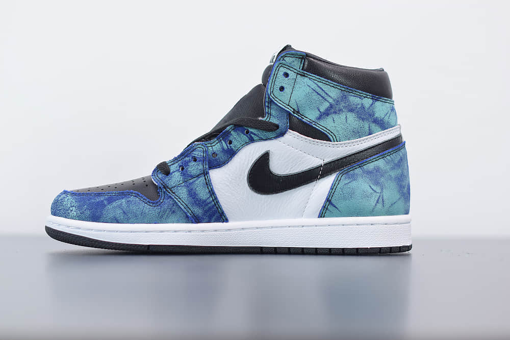 乔丹AirJordan 1 Retro Tie-Day AJ1高帮扎染配色板鞋纯原版本 货号：CD0461-100