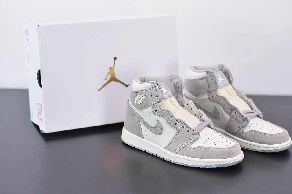 乔丹Air Jordan 1 Retro High Premium AJ1 高帮芋白灰配色纯原版本 货号: AH7389-101