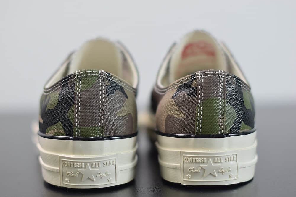 匡威Converse Chuck Taylor All Star 1970s OXBrown Duck低帮经典陆军迷彩深绿黑休闲运动硫化帆布鞋纯原版本 货号:165559C