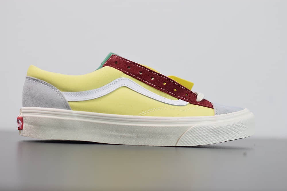万斯VANS SALT WASH STYLE 36 DECON SF低帮牛油果灰黄红配色帆布鞋纯原版本 货号：VN0A3DZ3WZ6