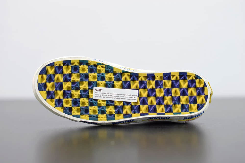 万斯Vans x Rhude Bold Ni 联名款加州车牌串标红黄配色复古滑板鞋纯原版本 货号：VN0A3WLPTHF