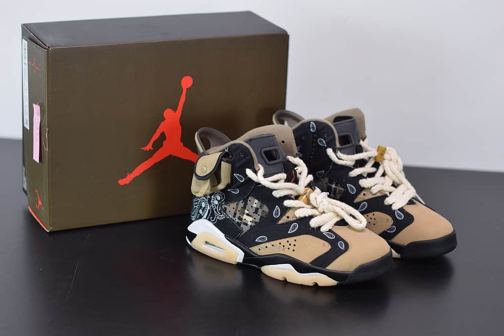 乔丹Air Jordanaj6 TS联名腰果花黑白文化篮球鞋纯原版本 货号:CT5058-001