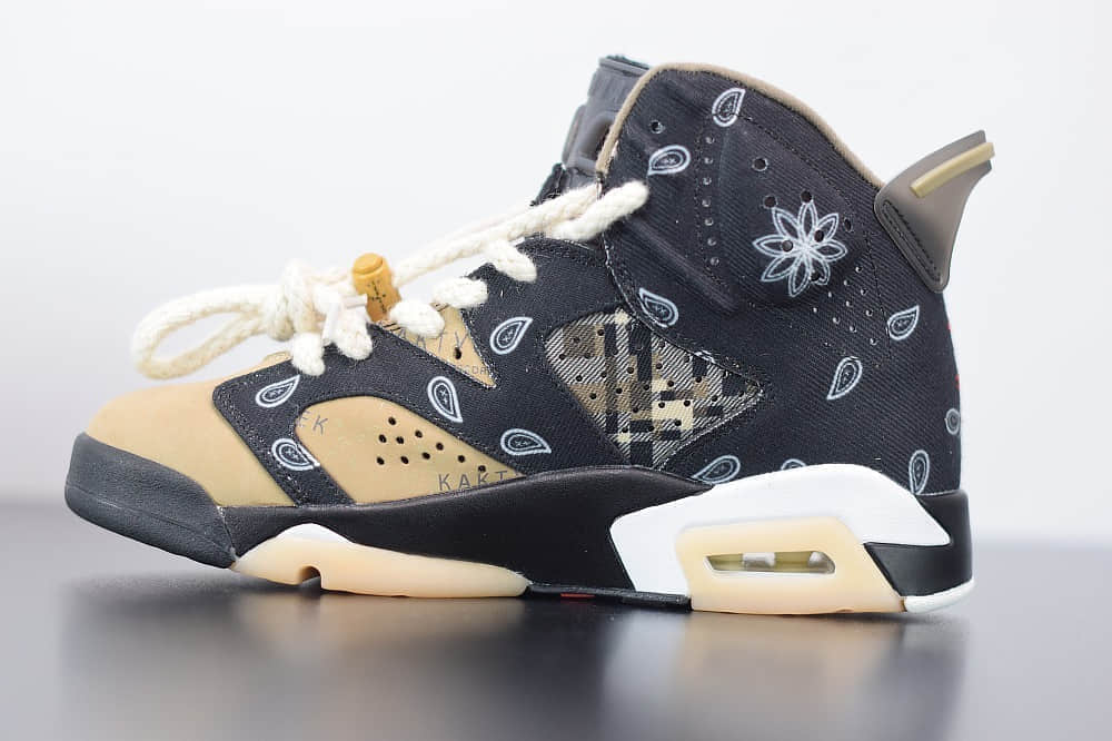 乔丹Air Jordanaj6 TS联名腰果花黑白文化篮球鞋纯原版本 货号:CT5058-001