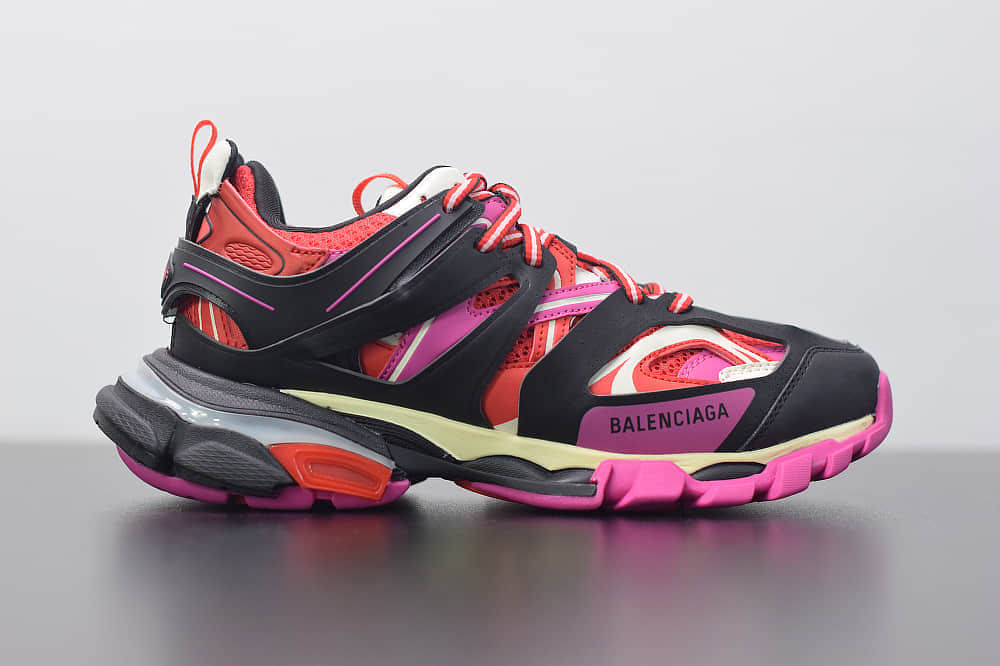 巴黎世家Balenciaga Sneaker Tess s.Gomma MAILLE WHITEORANGE黑粉色三代户外概念鞋纯原版本