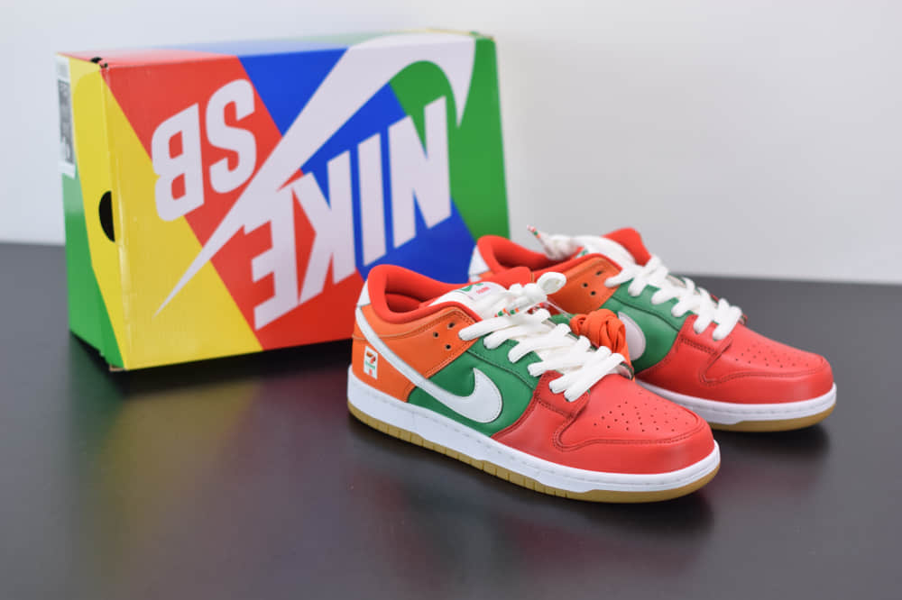 耐克7-Eleven x Nike SB Dunk Low便利店联名七彩低帮板鞋纯原版本 货号：CZ5130-600