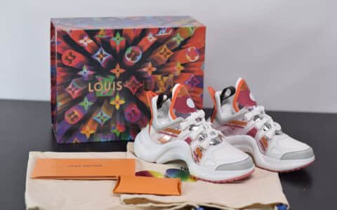 路易威登Louis Vuitton Archlight Sneakers LV白橙色复古运动鞋纯原版本 货号：1A65RA