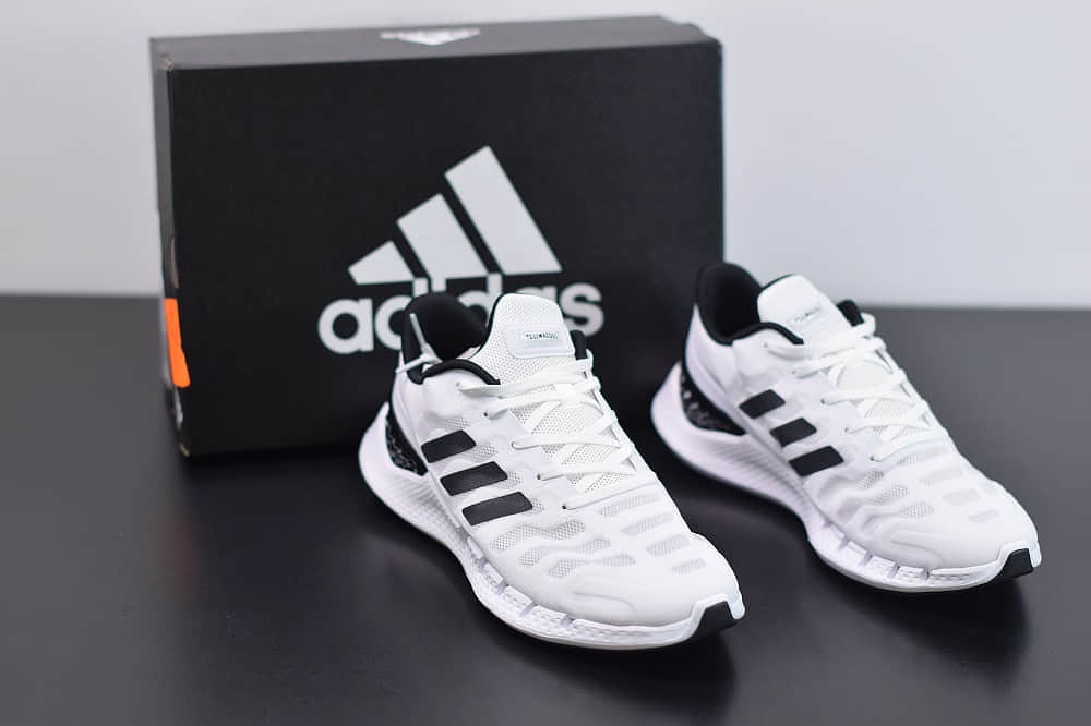 阿迪达斯Adidas Climacool清风系列黑白休闲慢跑鞋纯原版本 货号：FW1221