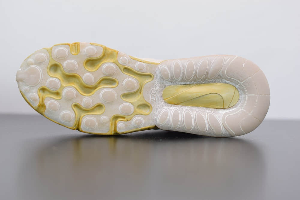 耐克Travis Scott x Air Max 270 React Cactus Jack TS联名款米黄气垫鞋纯原版本 货号:CT2864-200
