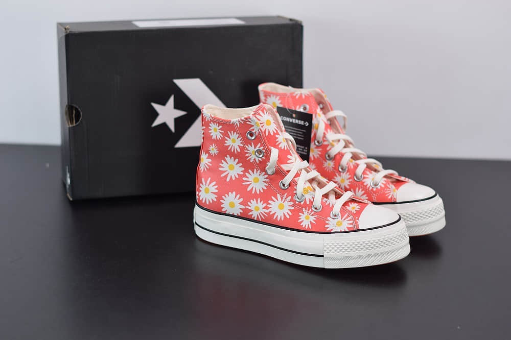 匡威Converse橘色小菊花松糕鞋纯原版本 货号:568930C