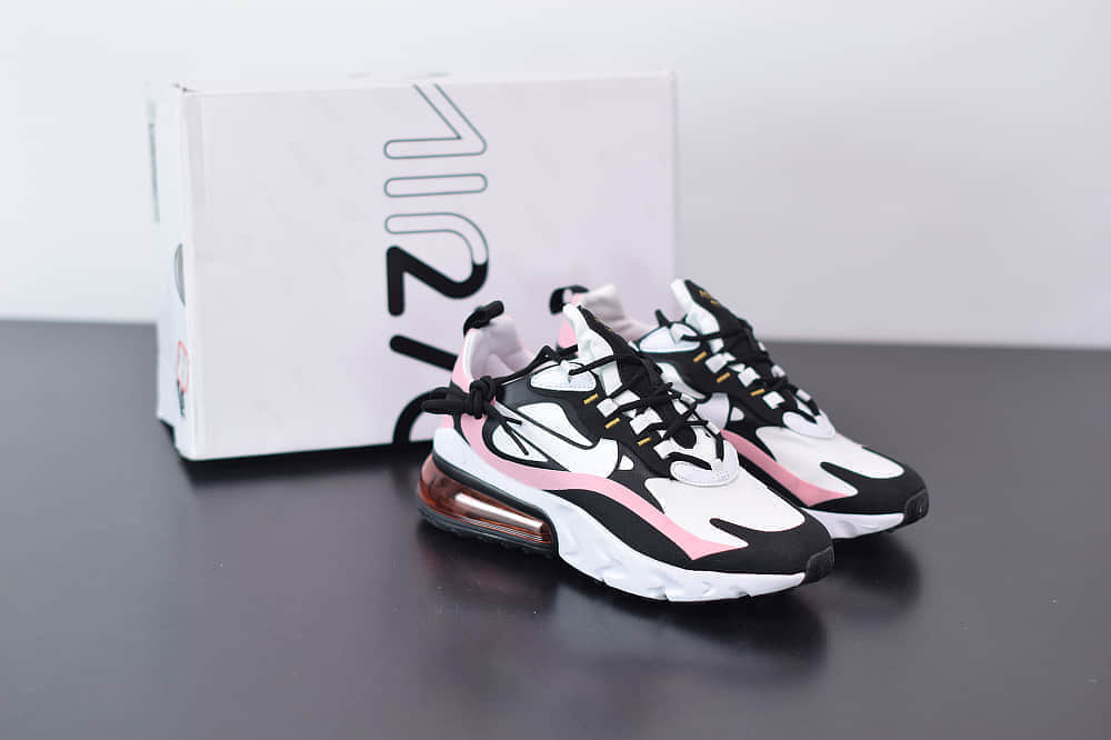 耐克Nike Air Max 270 React黑粉白色气垫运动鞋纯原版本 货号:AT6174-005