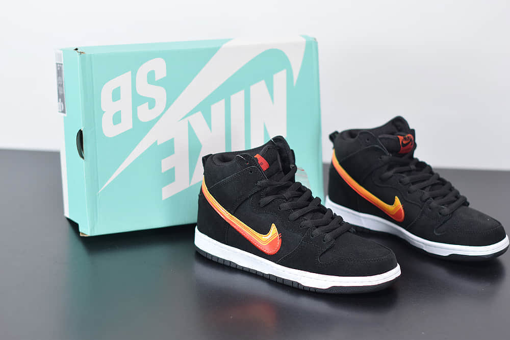 耐克Nike SB Dunk Low Truck lt pack高帮SB DUNK公路旅行黑橙色纯原版本板鞋 货号：BQ6826-003