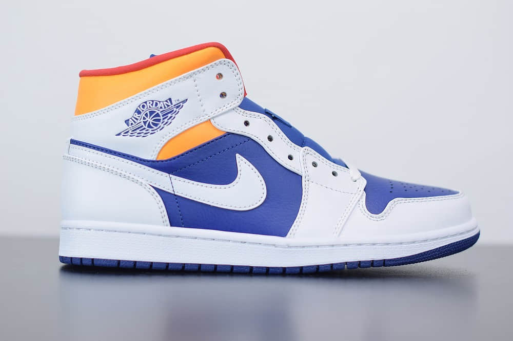 乔丹Air Jordan 1 Mid皇家海军蓝中帮篮球鞋纯原版本 货号：554724-131