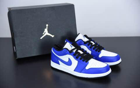 乔丹Air Jordan 1 Low “Game Royal”低帮白蓝小闪电板鞋纯原版本 货号：553558-124