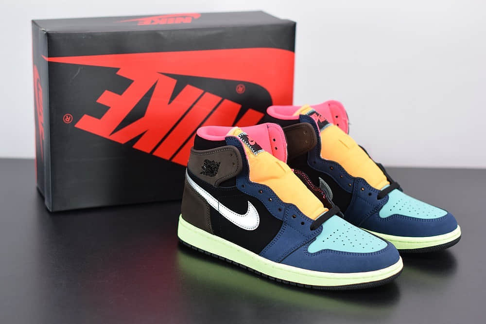 乔丹Air Jordan 1 Retro High OG Bio Hack 彩色拼接生物黑客”经典复古经典高帮百搭文化篮球鞋纯原版本 货号：555088-201