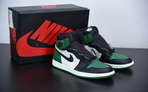 乔丹Air Jordan 1 Retro High OG “Pine Green”黑绿脚趾高帮板鞋纯原版本 货号：555088-302