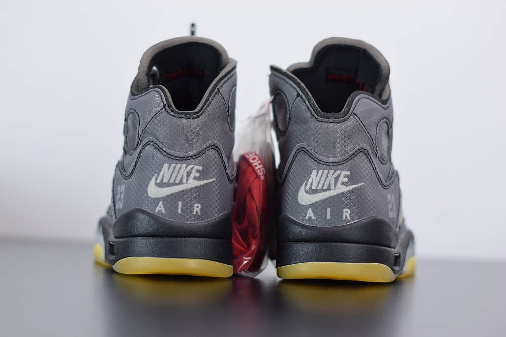 乔丹OFF-WHITE X Air Jordan 5 OW联名黑蝉翼男子文化篮球鞋纯原版本 货号：CT8480-001