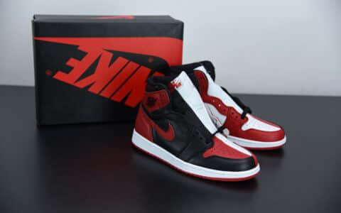 乔丹Air Jordan 1 “Homage To Home” 阴阳黑红鸳鸯小丑高帮板鞋纯原版本 货号：861428-061