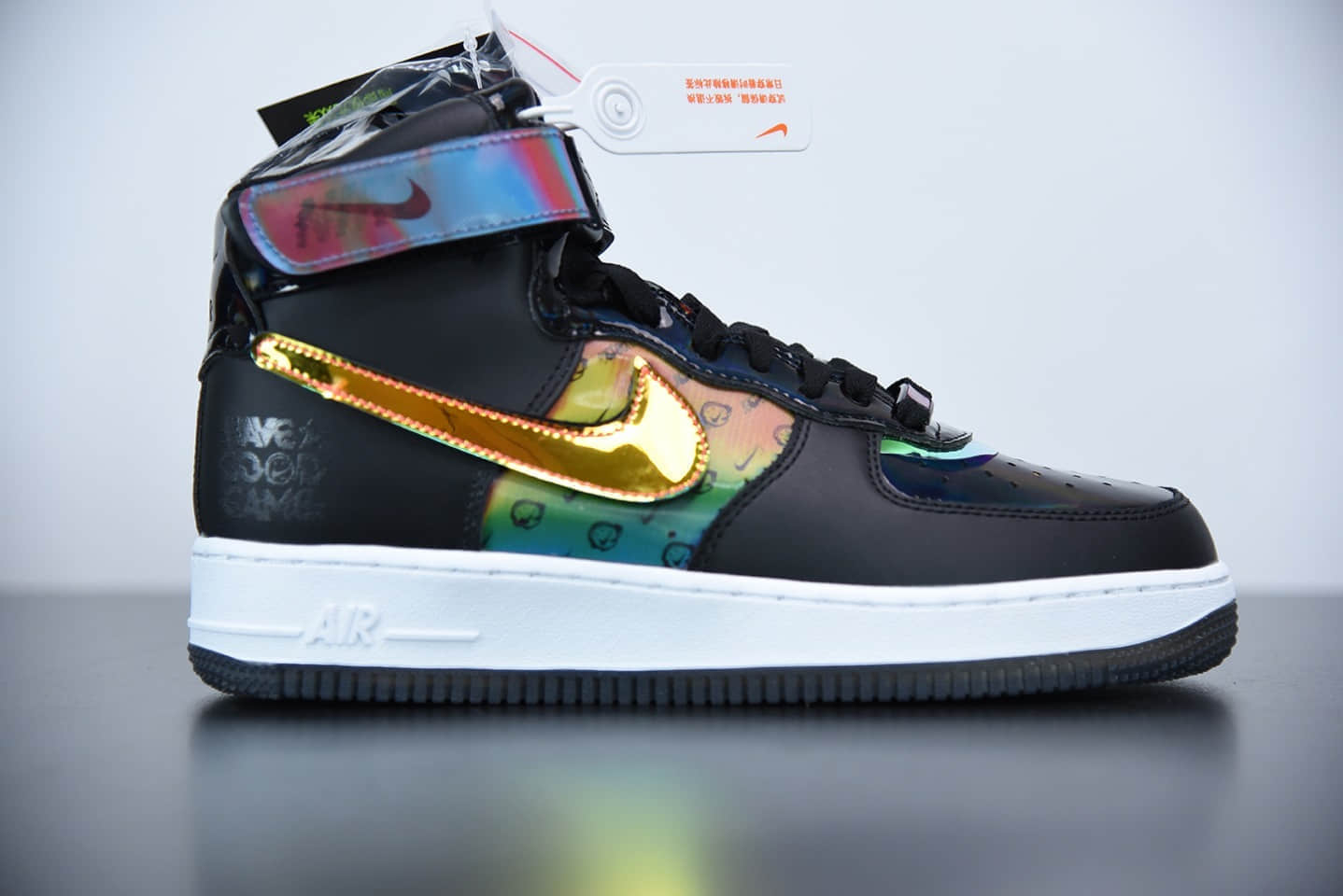 耐克Air Force 1 '07 LV8Good Game 电玩限定高帮黑炫彩镭射魔术贴空军一号板鞋纯原版本 货号:DC0831-101