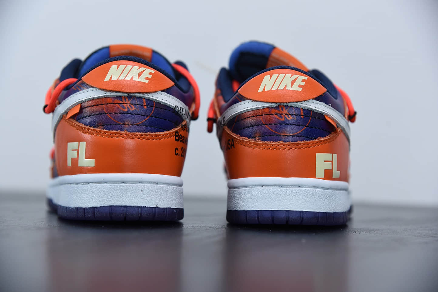 耐克OFF-WHITE x Futura x Nike Dunk Low 三方联名扣篮系列低帮经典百搭休闲运动板鞋“OW太阳橙蓝扎染纯原版本 货号:CT0856-801