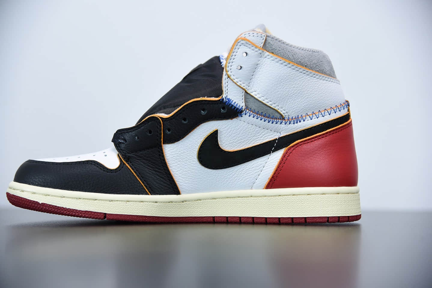 乔丹Union Los Angeles x Air Jordan 1 Retro High OG NRGRedBlack Store List 联名拼接黑脚趾高帮板鞋纯原版本 货号:BV1300-106