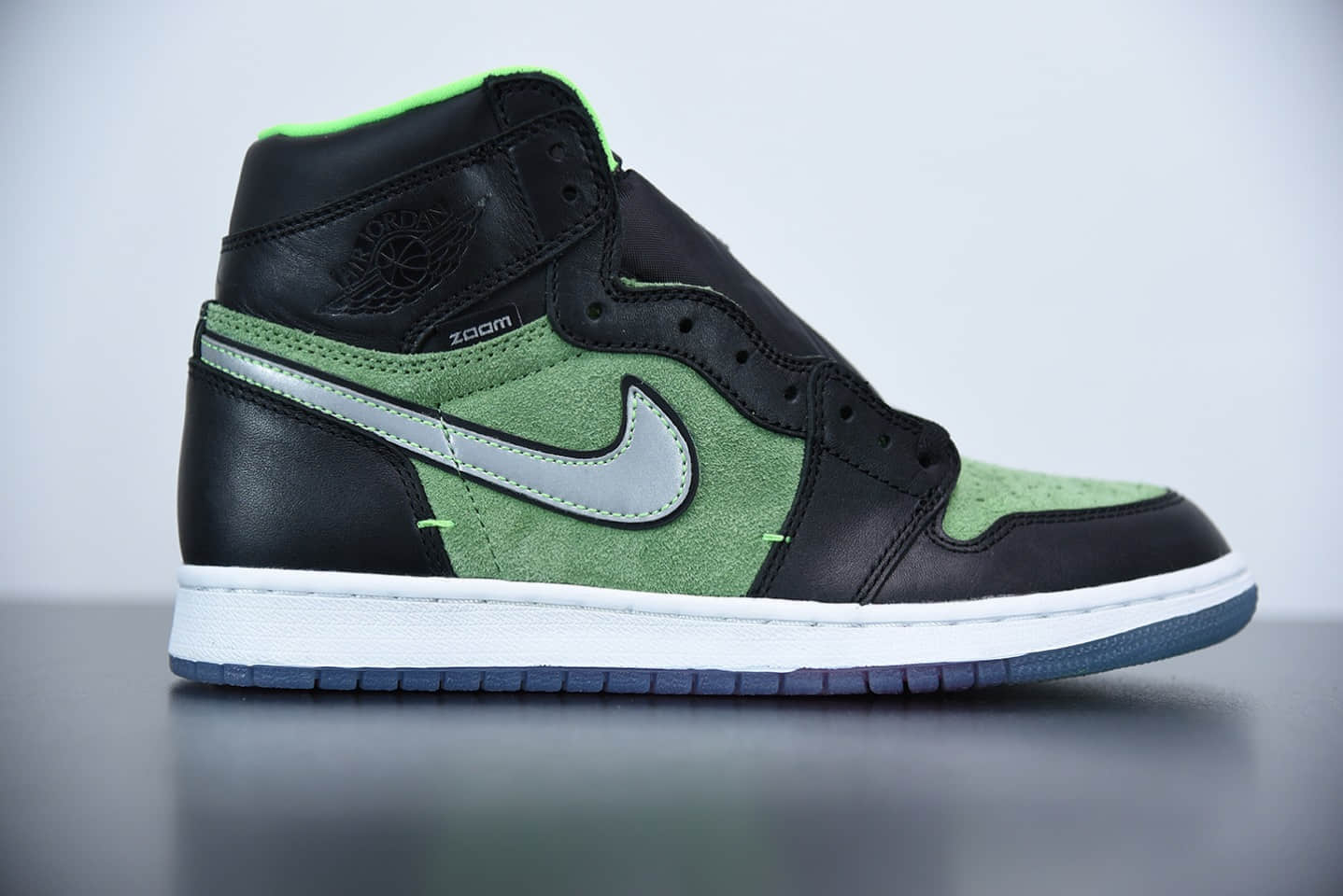 乔丹Air Jordan 1 High Zoom R2TRage Green黑绿小丑复古经典高帮百搭文化篮球鞋纯原版本 货号：CK6637-002