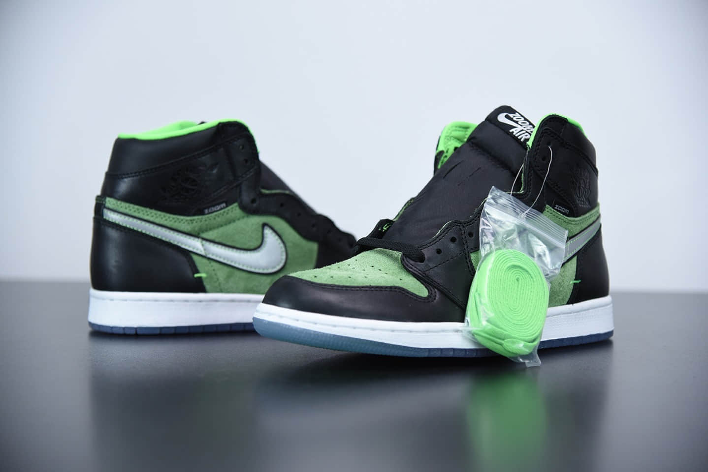 乔丹Air Jordan 1 High Zoom R2TRage Green黑绿小丑复古经典高帮百搭文化篮球鞋纯原版本 货号：CK6637-002