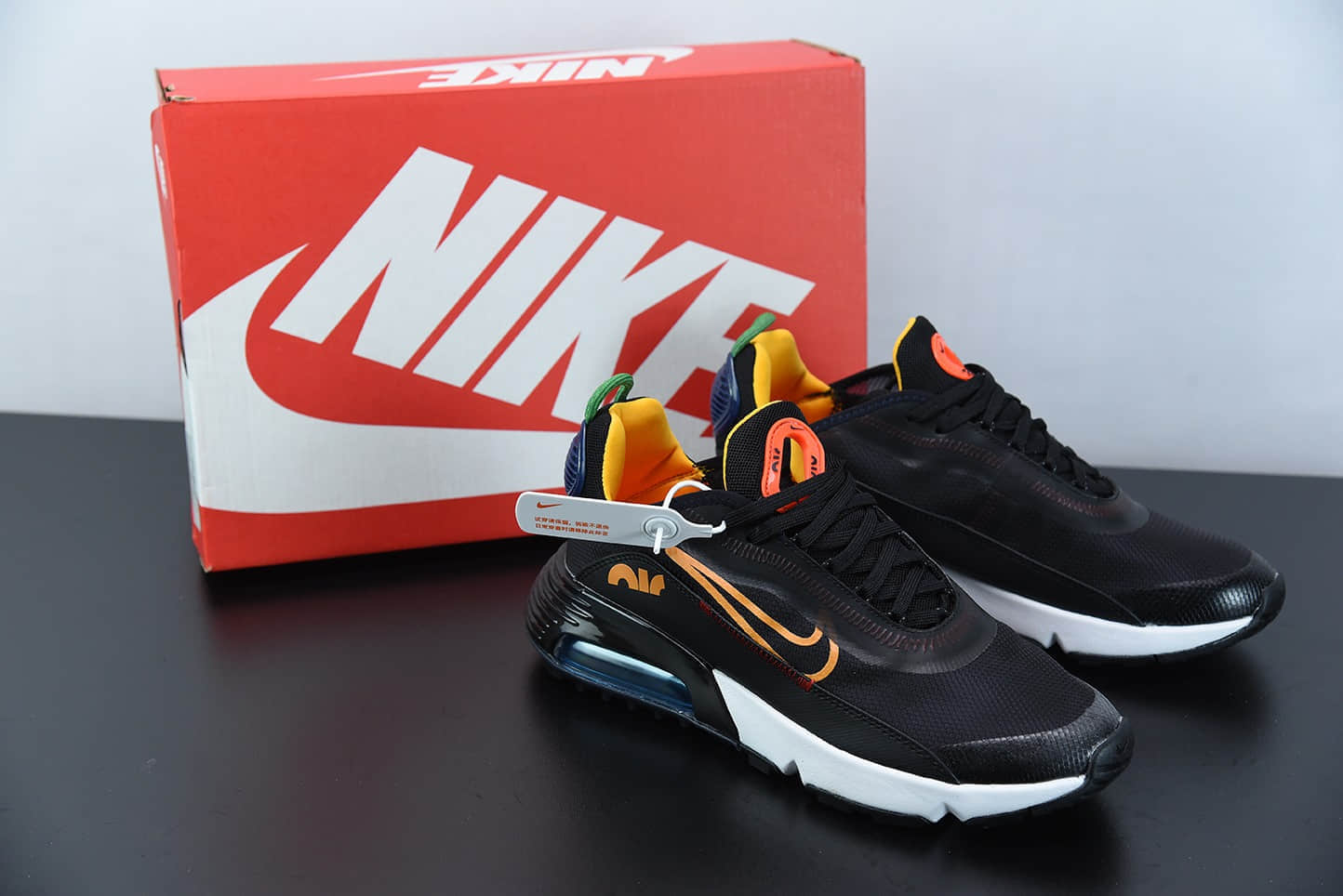 耐克Neymar x Nike Air Max 2090 黑橘色缓震气垫鞋耐磨防滑超透气休闲跑步鞋纯原版本 货号:DC1465-001