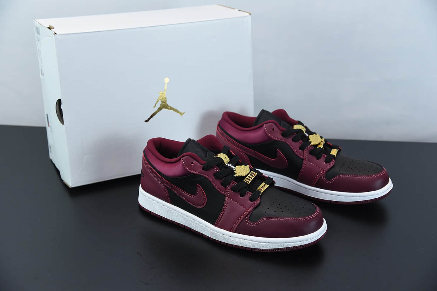 乔丹Air Jordan 1 Low 黑酒红金属飞翼低帮休闲鞋纯原版本 货号:DB6491-600