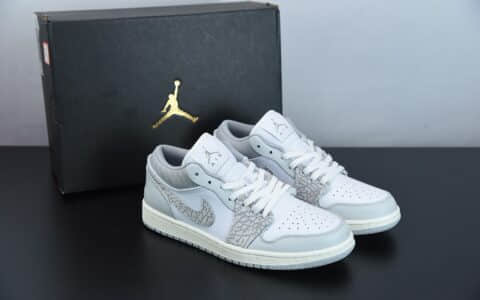 乔丹Air Jordan 1 Low PRM“Elephant Print”灰白大象低帮潮流缓震运动休闲板鞋纯原版本 货号：DH4269-100