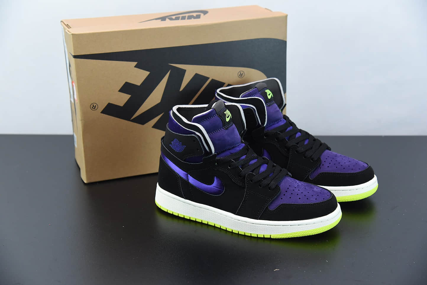 乔丹Air Jordan 1 Zoom Air CMFT “Lemon Venom” “Plum Purple” 柠檬毒液高帮板鞋纯原版本 货号：CT0979-001