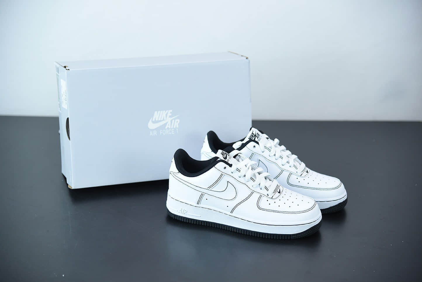 耐克 Nike Air Force 1 Low黑白线条空军一号低帮百搭休闲运动板鞋纯原版本 货号:CW1575-104